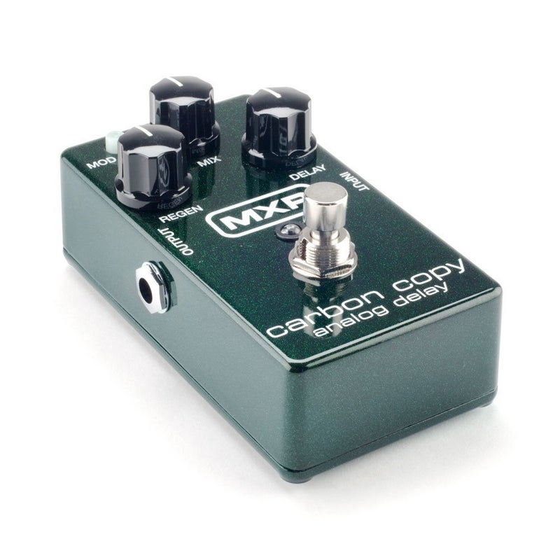 MXR M169 كربون كوبي بيدال تأخير تناظري مع مجموعة محول طاقة AC/DC بقدرة 9 فولت DC 1000mA، 2 كابل باتش معدني للجيتار و 6 ريش جيتار من دُنلوب - Image 3